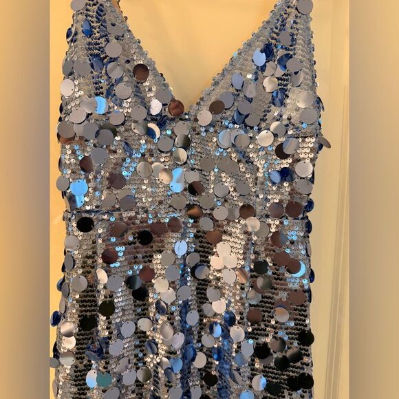 NWOT BRONX AND BANCO Allegra Ocean Blue Sequin Maxi Dress - Picture 10 of 16